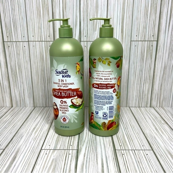 Suave Kids 100% Natural Shea Butter 3-in-1 Shampoo, Conditioner + Body Wash New - Picture 2 of 7